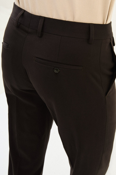 Mcr Straight Super Slim Fit Pocket Detailed Men's Trousers Brown - 38340.25K