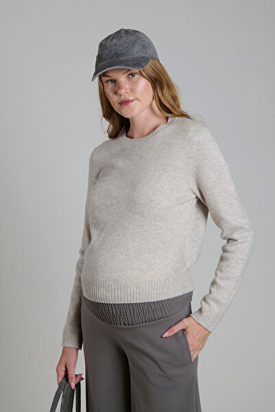 Lynmama MES802 Gri Hamile Pantolonu - Yüksek Bel, Rahat Bol Paça, Esnek Bel Kumaş ile Konforlu Gebelik