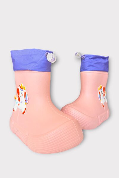 Liger Çocuk Kışlık Su Geçirmez Yağmur Botu PUDRA