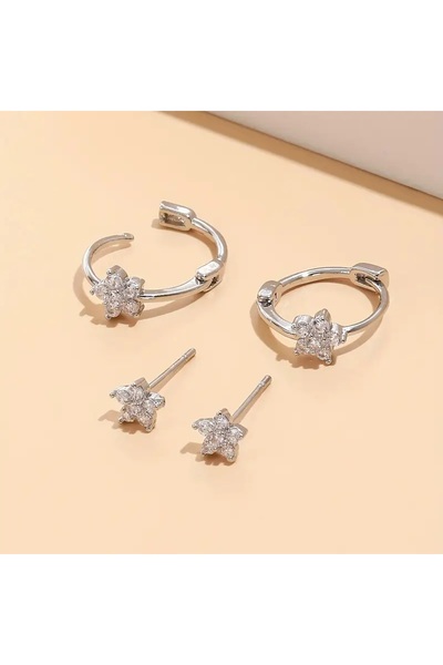 Ayzen 4Pcs Flower Earrings Set