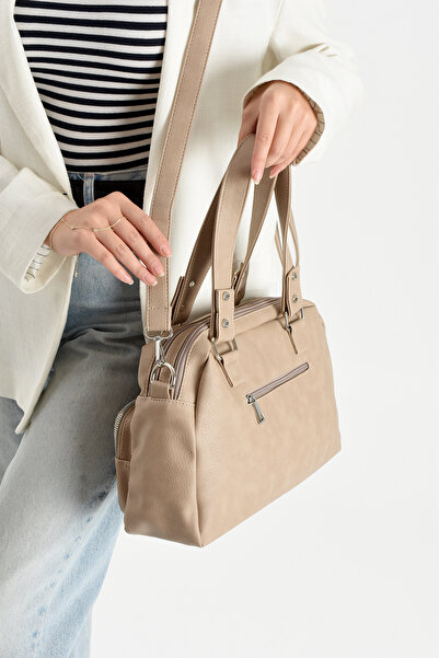 çantamgelsin Mega Polo Lisbon/Soft Leather Multi-Compartment Women's Shoulder Bag