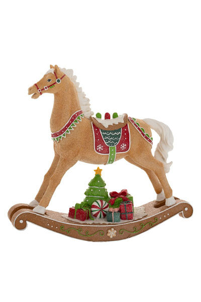 BraziPremium By OLLMA Model de decorațiune de Crăciun, cal balansoar din turt...