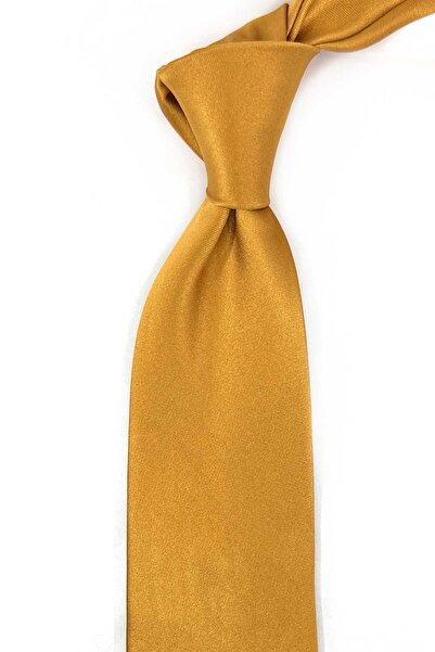 Kravatkolik Hempstead Style Mustard Plain Italian Silk Tie Ik2024