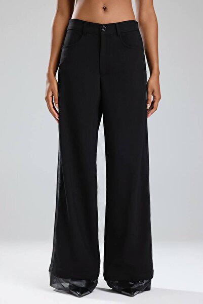 tw3 Women's Organza Fabric Detailed Design Trousers