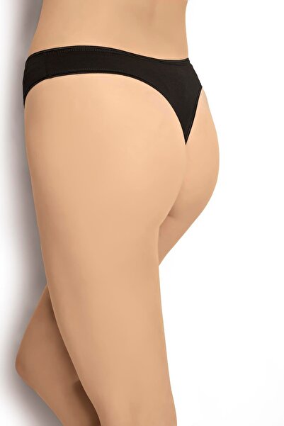 Jiber Women's Black Modal Fabric Lycra Thong Panties 3 Pack 623