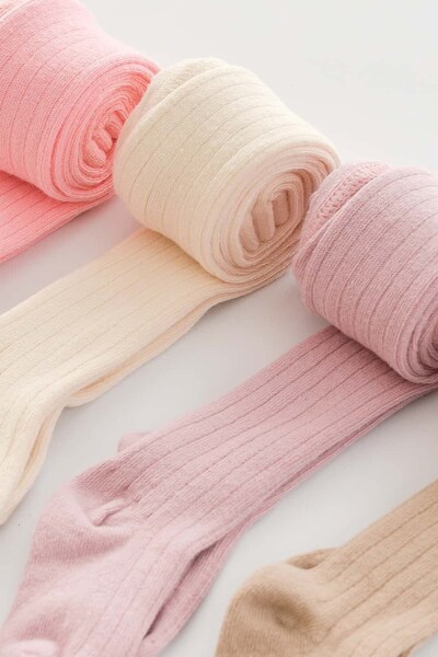 Banamio Pipper Baby Girl Ribbed Pantyhose (Single Pack)