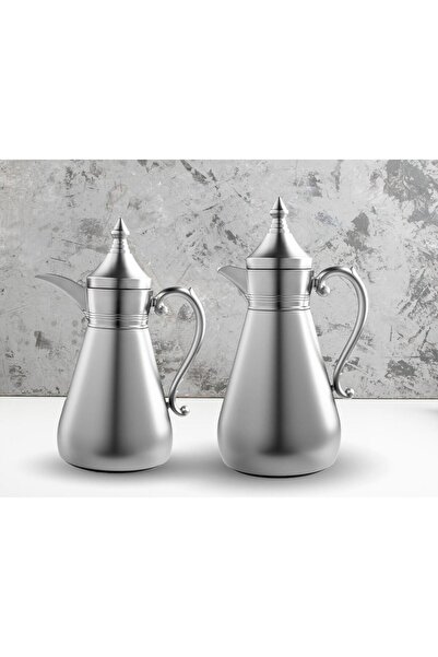 TOHFAT-AL MAIDAH طقم ترامس أصيلة فاخرة حافظ للحرارة لمدة 18 ساعة السعة الشاهي 1 لتر و القهوة 0.75 ملي