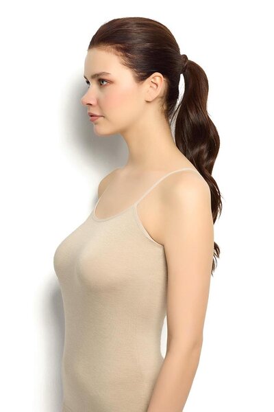 Jiber Women's Mink Color Bamboo Fabric Lycra String Strap Tank Top 3-Pack 668