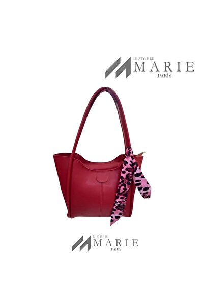 MARiE Geantă de umăr pentru femei, cu un singur fermoar, cu detaliu de eșarfă...