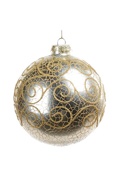 BraziPremium By OLLMA Glob tradițional de Crăciun, auriu, 10 cm