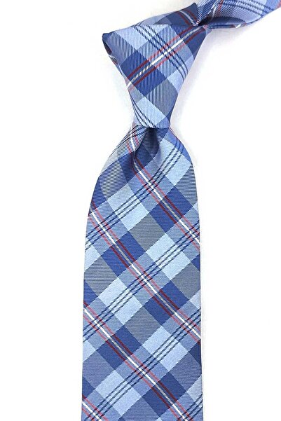 Kravatkolik Краватка з італійського шовку з синім картатим візерунком у стилі Бофорт IK1980