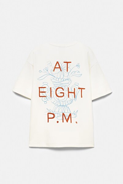 Pull & Bear Short sleeve sweatshirt with graphic