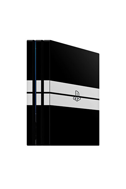 Papscover PlayStation 4 Pro Kaplama Siyah Çift Beyaz Şerit