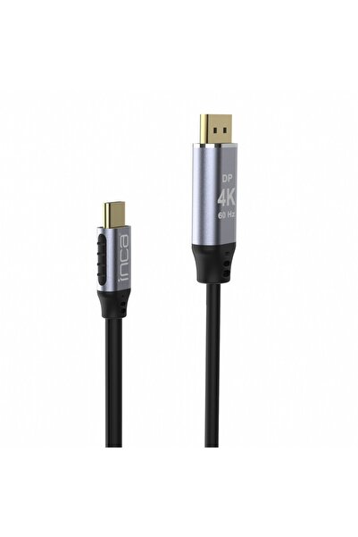 Inca ITCD-02TX Type-C To Display Port Kablo 2 metre 4K 3840x2160 60Hz Altın U...