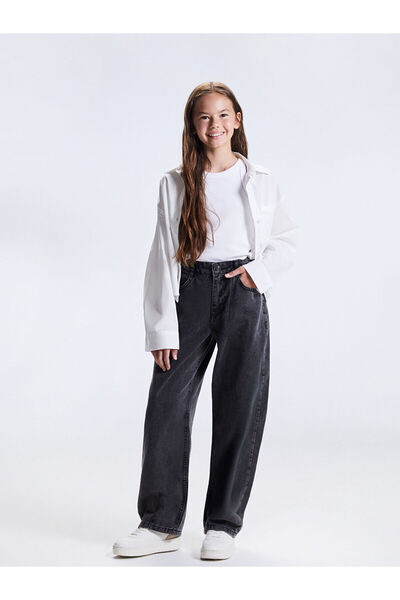 LC Waikiki بنطلون جينز للفتيات من Peak New Season بقصة برميلية