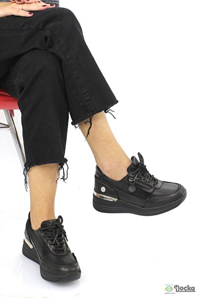 Mammamia Kadın Hakiki Deri Dolgu Topuk Klasik Ortopedik Günlük Ayakkabı M26/K...