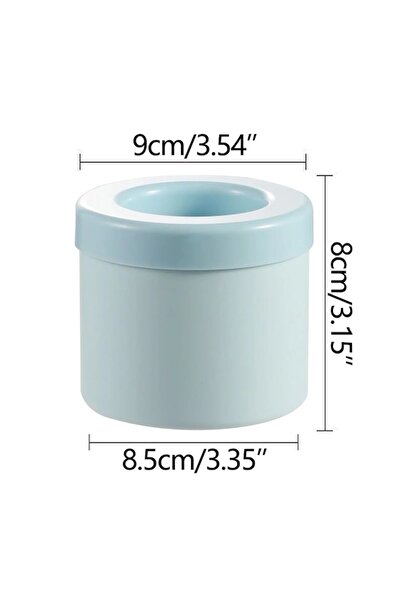 OEM Δίσκος για παγάκια, κυλινδρικός, σιλικόνης, 9 x 8 cm, μπλε