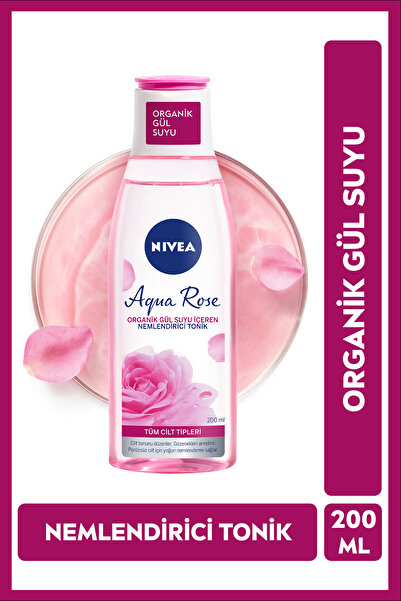 NIVEA Aqua Rose Organik Gül Suyu İçeren Nemlendirici Tonik 200 ml,Nemlendirici,Eşit Cilt Tonu
