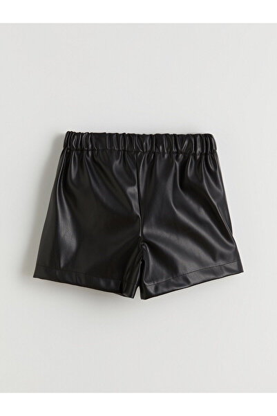 LC Waikiki LCW Kids Deri Görünümlü Pileli Kız Çocuk Şort Etek