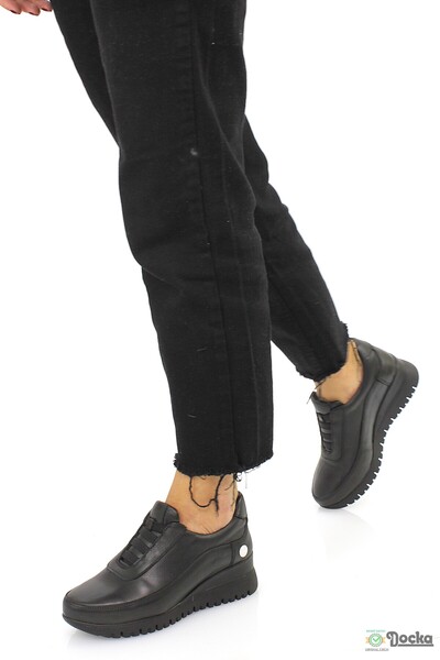 Mammamia Kadın Hakiki Deri Dolgu Topuk Klasik Ortopedik Günlük Ayakkabı M26/K...