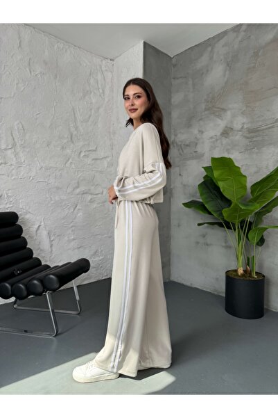 Elif Özbey Butik Stone Three Piece Hooded Set