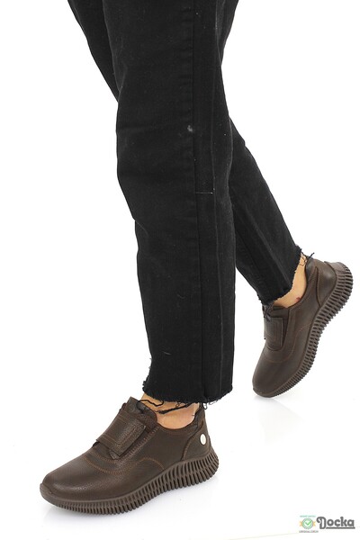 Mammamia Kadın Spor Tarz Ortopedik Hakiki Deri Bağcıksız Kışlık Ayakkabı M26/...