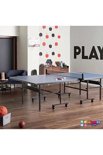 ALBADER طاولة تنس الطاولة، طاولة تنس خشبية قابلة للطي، مقاس كبير، طاولة ألعاب خارجية وداخلية