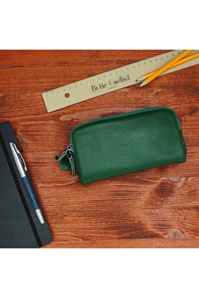 ButicCochet Green Leather Hand Wallet, - PR893