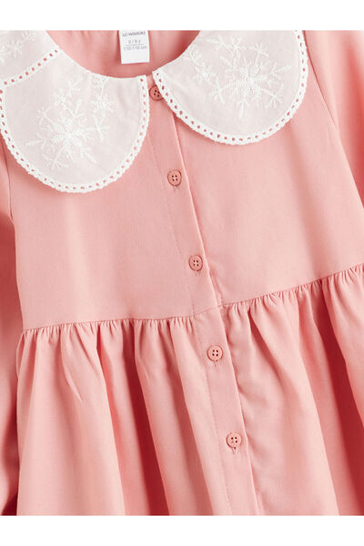 LC Waikiki Pembe Bebe Yaka Kız Bebek Elbise