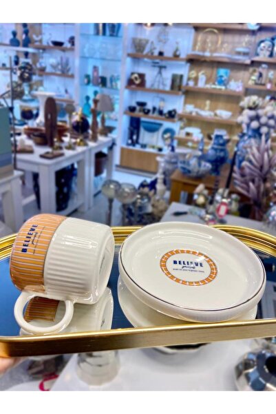 ACAR ADONIS TURUNCU 6 KİŞİLİK TÜRK KAHVESİ FİNCANI