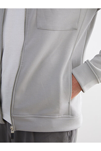 LC Waikiki Gri Standart Kalıp Gömlek Yaka Erkek Ceket