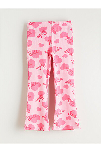 LC Waikiki Colanți pentru fetiță Barbie cu imprimeu evazat cu talie elastică