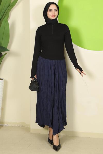 hafsamina Μπλουζάκι με μισό φερμουάρ Μαύρο HM2830