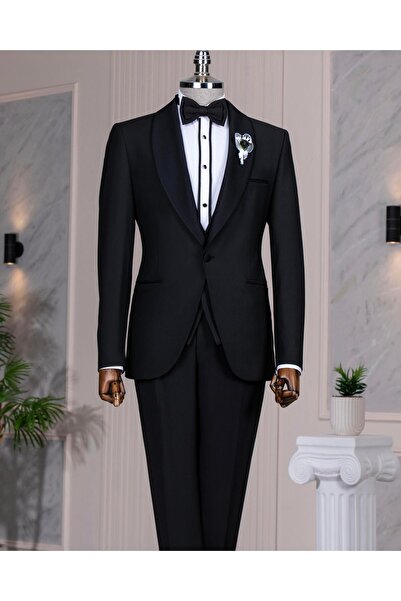 TerziAdemAltun İtalyan stil slim fit şal yaka ceket yelek pantolon damatlık s...