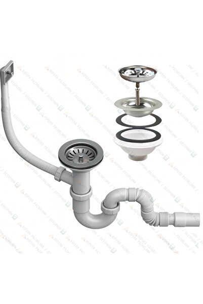 DESIPHON Çöpmak Evye Sifonu Yandan Taşmalı 32 Çıkışlı 11 cm Çap Koku Önleyici...