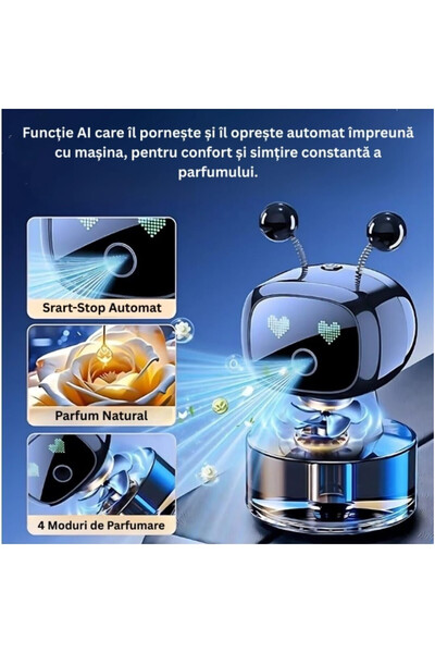 OEM Difuzor Inteligent Robot LED, 4 Moduri Pulverizare, Reincarcare Rapida, Parfum