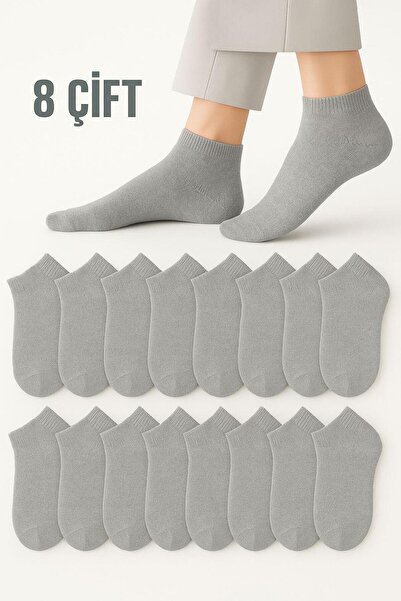 Arma Yıldız Men's Cotton Extra Comfortable and Soft Booties Socks Set Gray 8 Pairs