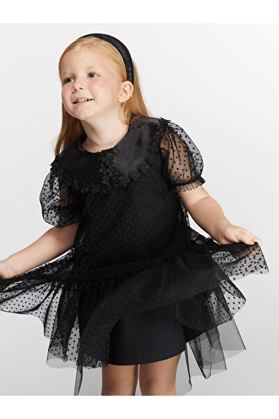 LC Waikiki LCW Kids Balon Kollu Fırfırlı Kız Çocuk Elbise