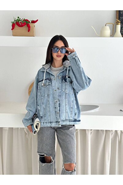 Noa Noa Cep Kapak Detaylı Oversize Kot Ceket