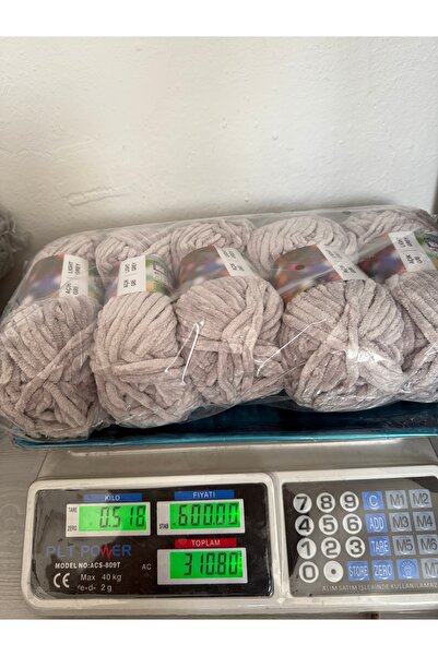 SÜSLÜTASARIM Himalaya pamuklu kadife ip(gri)(518 gram)