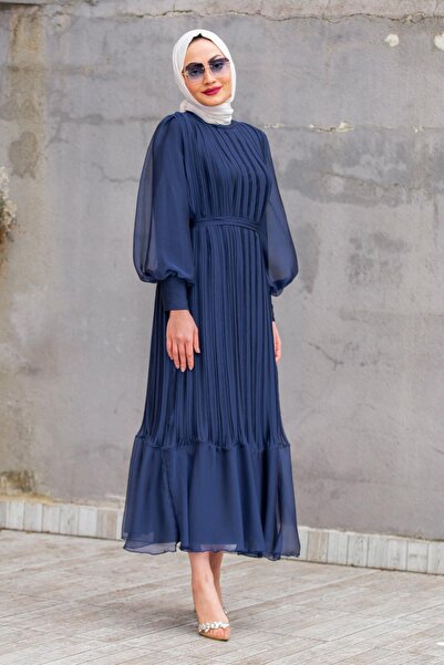 Tesettür Çarşım Mindy Drapeli Özel Gün Elbisesi-Laci