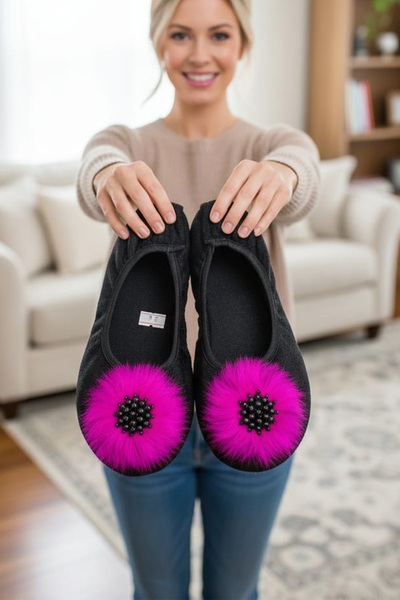 CEYDA SHOES SÜSLÜ KADİFE EV,HAC, UMRE BABETİ, HEDİYE, GÜNLÜK ÇEYİZ,TÜYLÜ BABE...