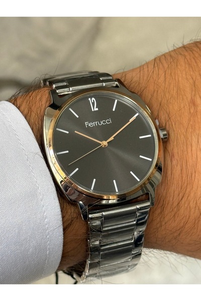 Ferrucci Silver Color Black Dial Men's Watch with Date