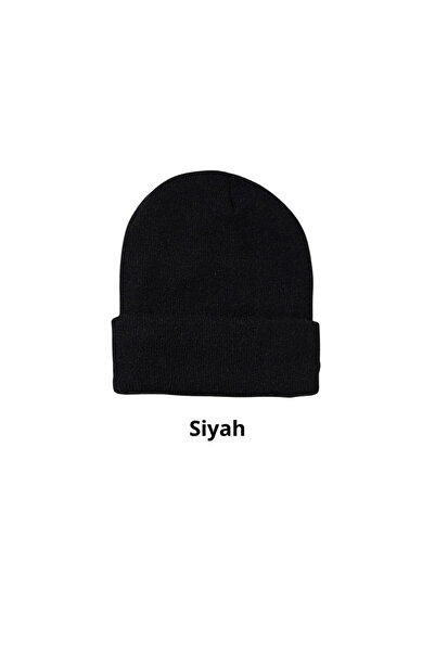 POKUT Unisex Katlamalı 3’lü Bere Seti – Siyah, Beyaz, Gri | Kışlık Sıcak Örgü Bere