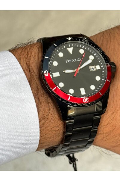 Ferrucci Black Color Black Dial Men's Watch with Date