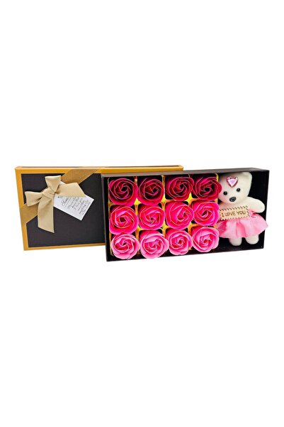 Welike Aranjament floral roz cutie de ciocolată