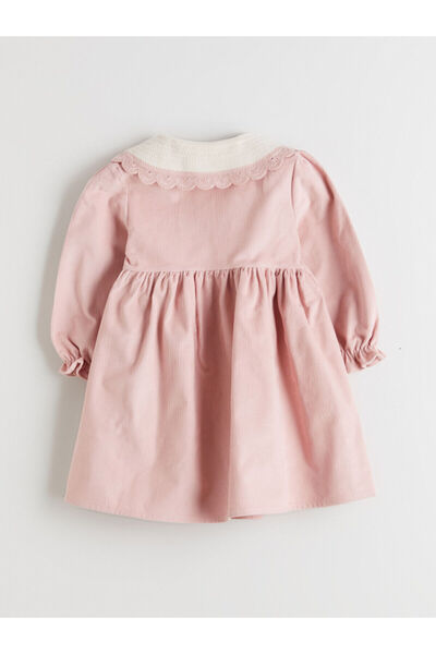 LC Waikiki Peak Yeni Sezon Bebe Yaka Kız Çocuk Kadife Elbise