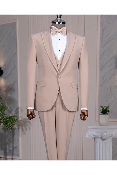 TerziAdemAltun İtalyan stil slim fit sivri yaka ceket pantolon damatlık set b...