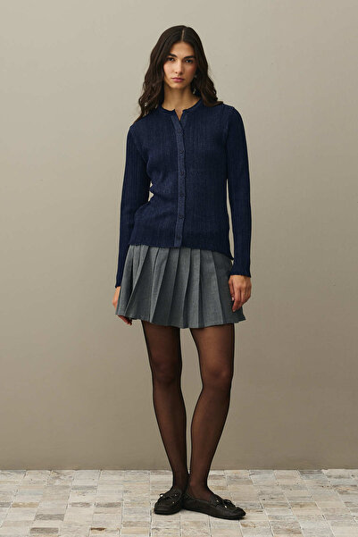 Fahhar Simli Fitilli Hırka Lacivert