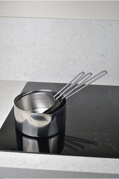 Qualitev Set of 3 304 Stainless Steel Saucepan, Milk Pot and Sauce Pot 12-14-16 cm Mini Egg Pan
